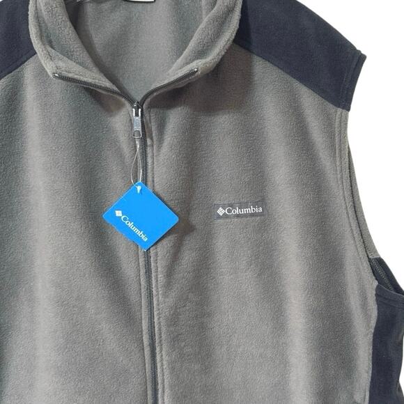Columbia Men’s Steens Mountain Fleece Full Zip Vest Size XXL Grill/Black - Picture 4 of 9